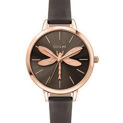 Oui & Me Amourette Grey Sunray Dial Leather Strap Quartz ME010074 Women's Watch