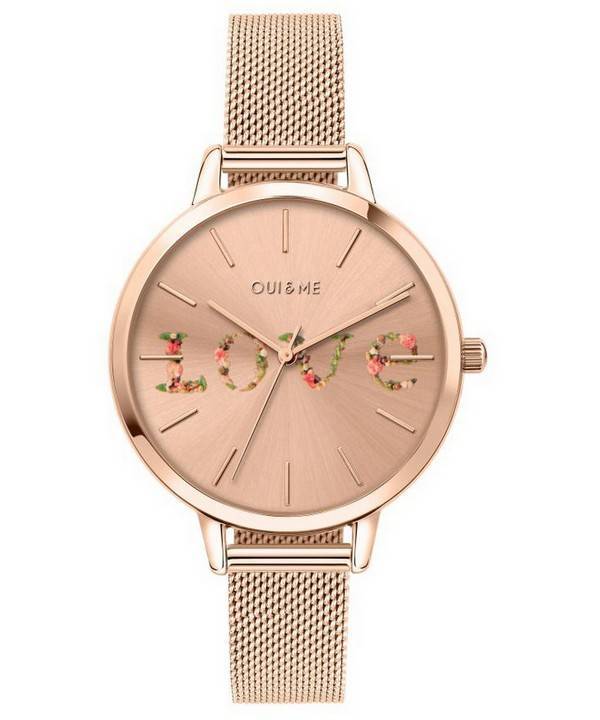 Oui & Me Grande Fleurette Rose Gold Tone Stainless Steel Quartz ME010112 Women's Watch