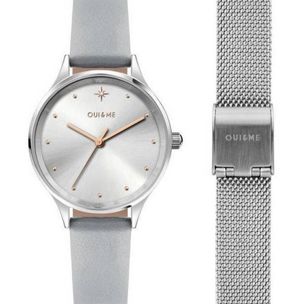 Oui & Me Bichette Silver Dial Leather Strap Quartz ME010168 Women's Watch