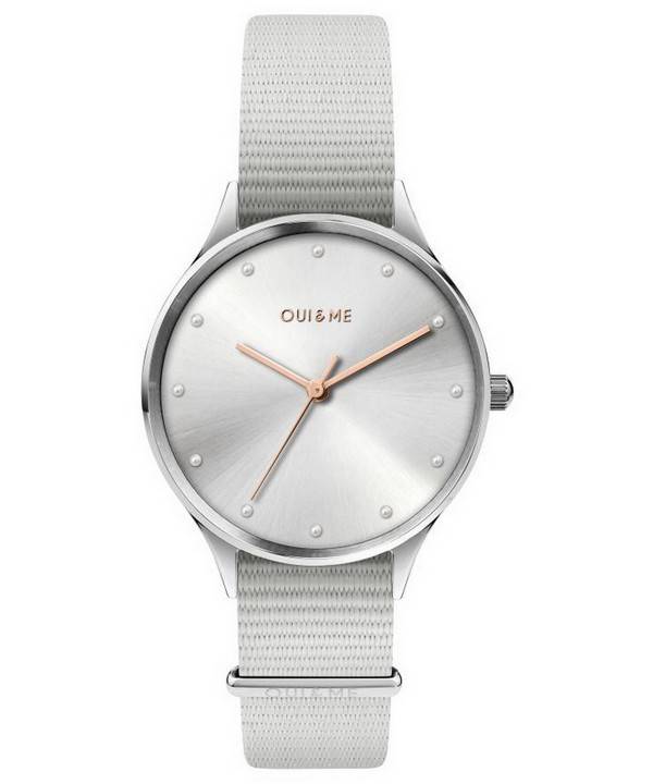 Oui & Me Petite Bichette Silver Sunray Dial Nylon Strap Quartz ME010202 Women's Watch