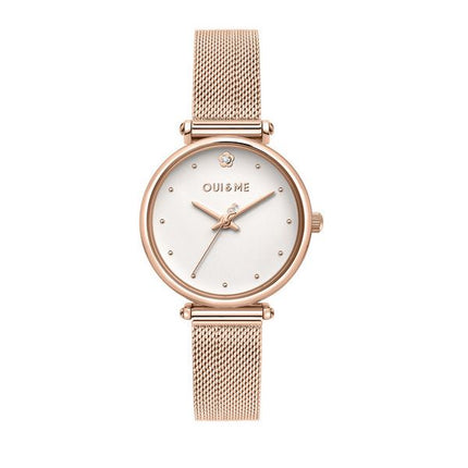 Oui & Me Etoile Rose Gold Stainless Steel White Dial Quartz ME010297 Women's Watch