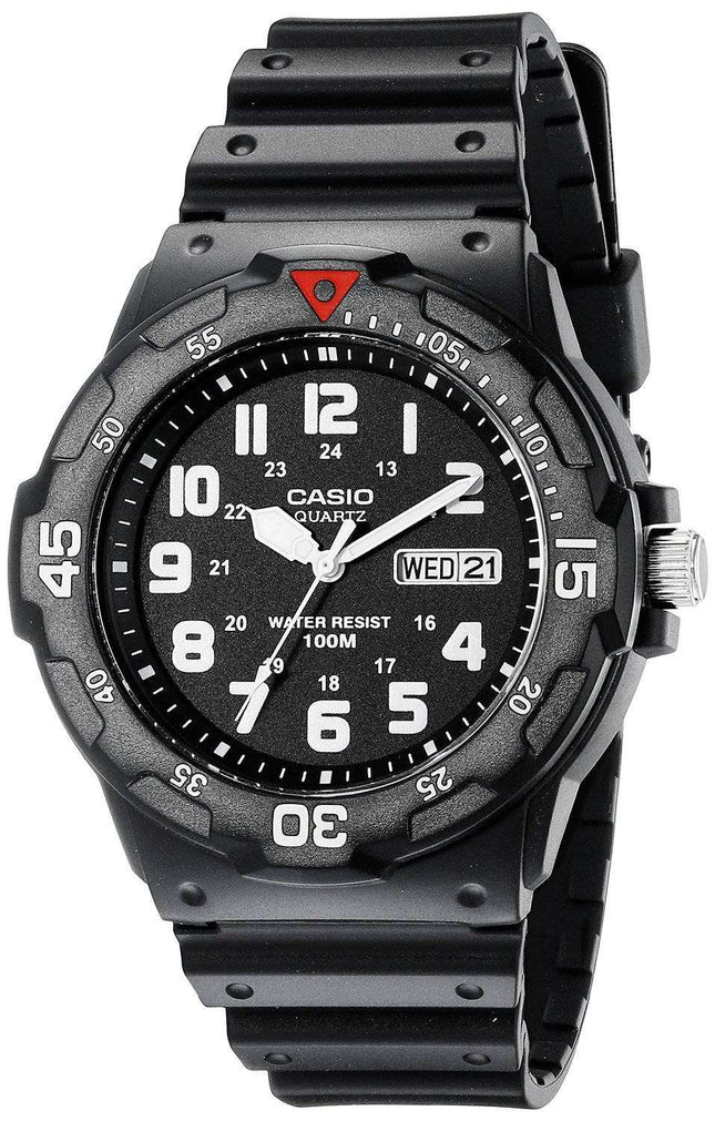 Casio Quartz Analog 100M Black Resin Strap MRW-200H-1BVDF MRW200H-1BVDF Men's Watch