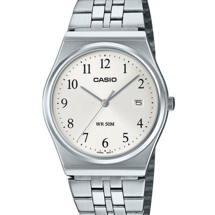 Casio Standard Analog Stainless Steel White Dial Quartz MTP-B145D-7B Mens Watch