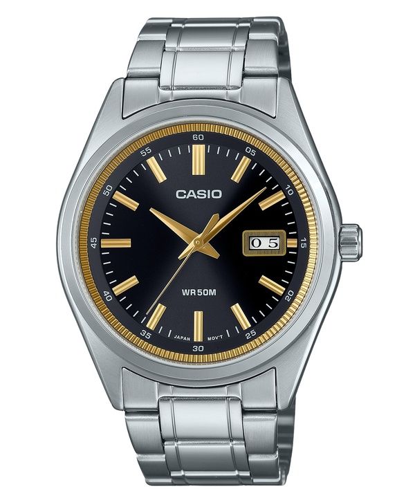 Casio Standard Analog Stainless Steel Black Dial Quartz MTP-B180D-1A2V Men's Watch