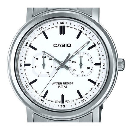 Casio Standard Analog Stainless Steel White Dial Quartz MTP-E335D-7EV Men's Watch