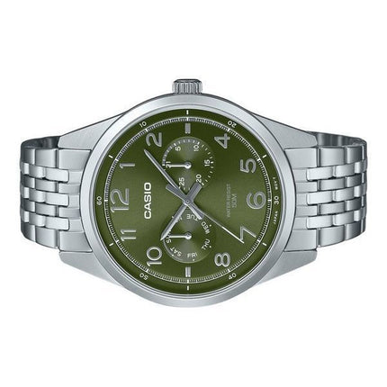 Casio Standard Analog Stainless Steel Green Dial Quartz MTP-E340D-3AV Men's Watch