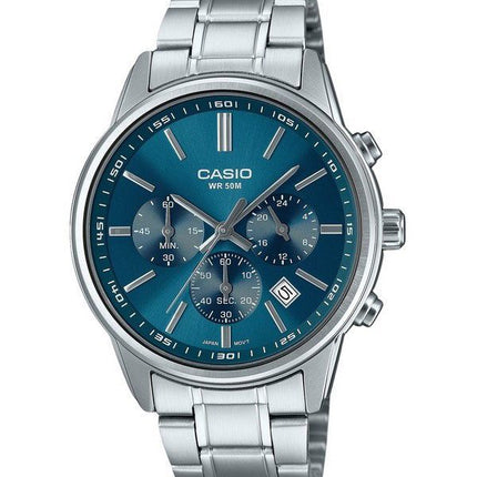 Casio Standard Analog Chronograph Stainless Steel Blue Dial Quartz MTP-E515D-2A1V Men's Watch