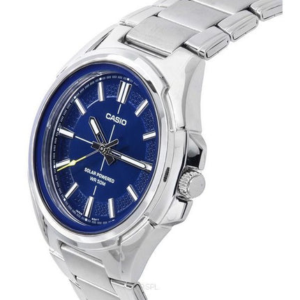 Casio Standard Analog Stainless Steel Blue Dial Solar MTP-RS100D-2A Mens Watch