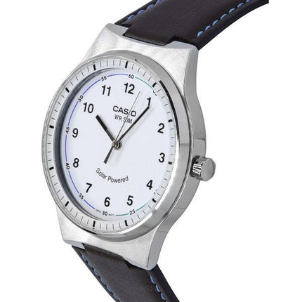 Casio Standard Analog Leather Strap White Dial Solar Powered MTP-RS105L-7B Mens Watch