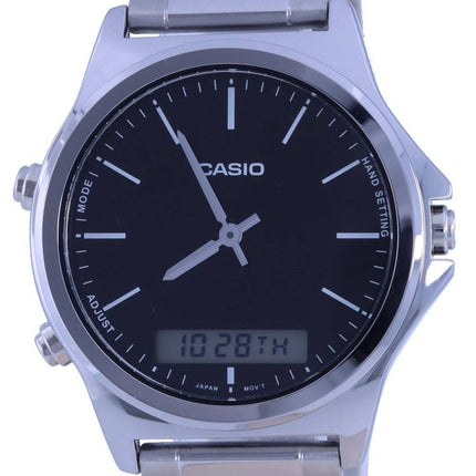 Casio Analog Digital Black Dial Stainless Steel MTP-VC01D-1E MTPVC01D-1 Mens Watch