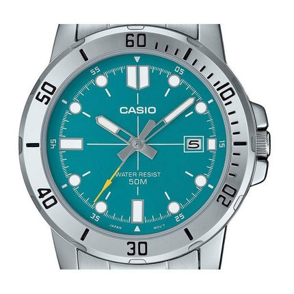 Casio Standard Analog Stainless Steel Turquoise Blue Dial Quartz MTP-VD01D-3E2V Men's Watch