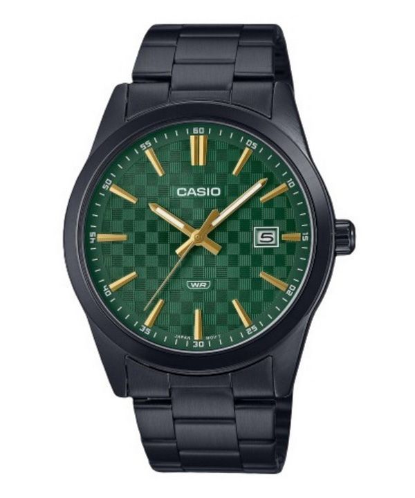 Casio Standard Analog Ion Plated Stainless Steel Green Dial Quartz MTP-VD03B-3A Men's Watch