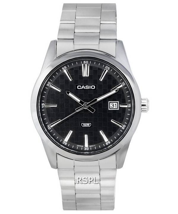 Casio Analog Stainless Steel Black Dial Quartz MTP-VD03D-1A MTPVD03D-1 Men's Watch