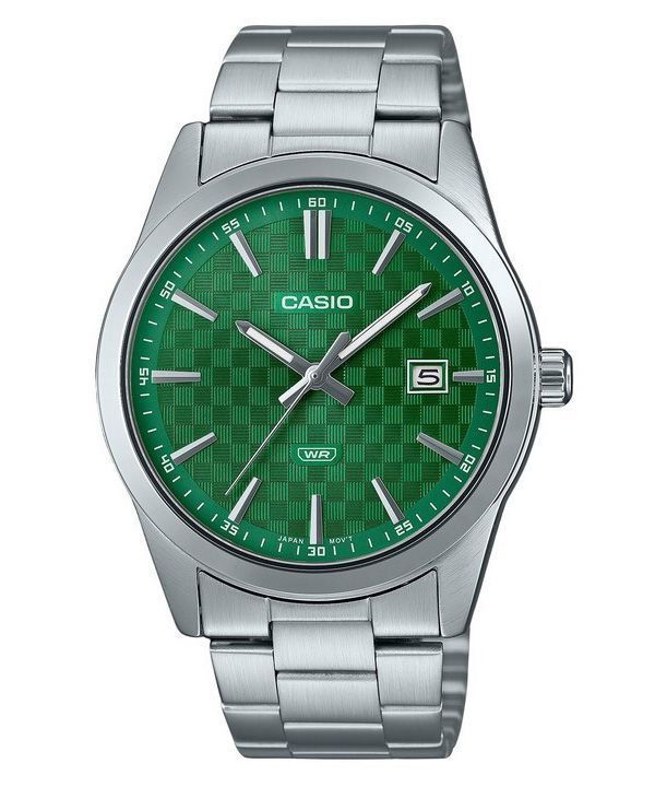 Casio Standard Analog Stainless Steel Green Dial Quartz MTP-VD03D-3A1 Men's Watch