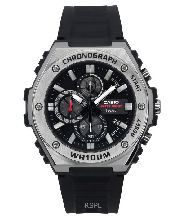 Casio Standard Analog Chronograph Resin Strap Black Dial Quartz MWA-300H-1AV 100M Men's Watch