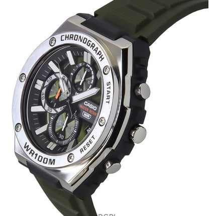 Casio Standard Analog Chronograph Resin Strap Green Dial Quartz MWA-300H-3AV 100M Men's Watch