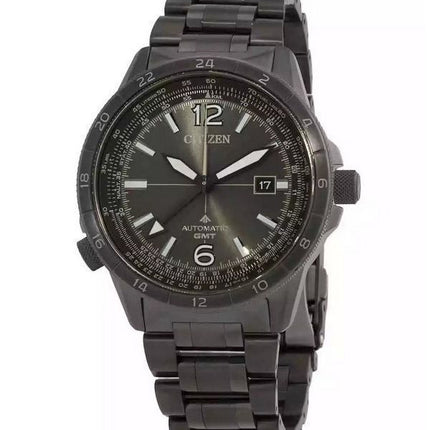 Citizen Promaster Air GMT Stainless Steel Black Dial Automatic NB6045-51H 200M Men's Pilot Watch