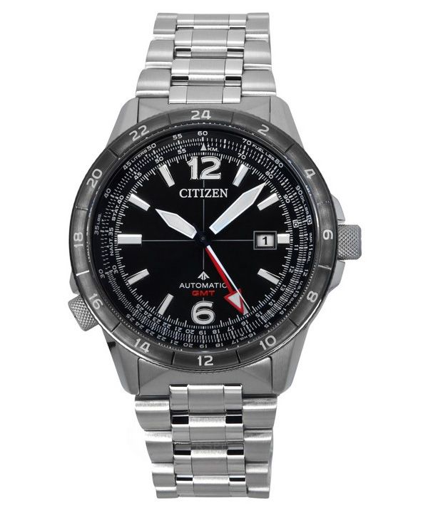 Citizen Promaster Air GMT Stainless Steel Black Dial Automatic NB6046-59E 200M Men's Pilot Watch