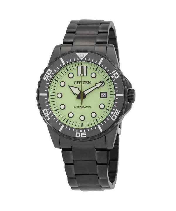 Citizen Stainless Steel Green Luminous Dial Automatic NJ0177-84X 100M Men's Watch