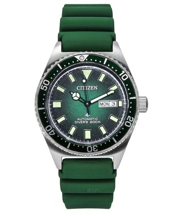 Citizen Promaster Polyurethane Strap Green Dial Automatic Diver's NY0121-09X 200M Men's Watch