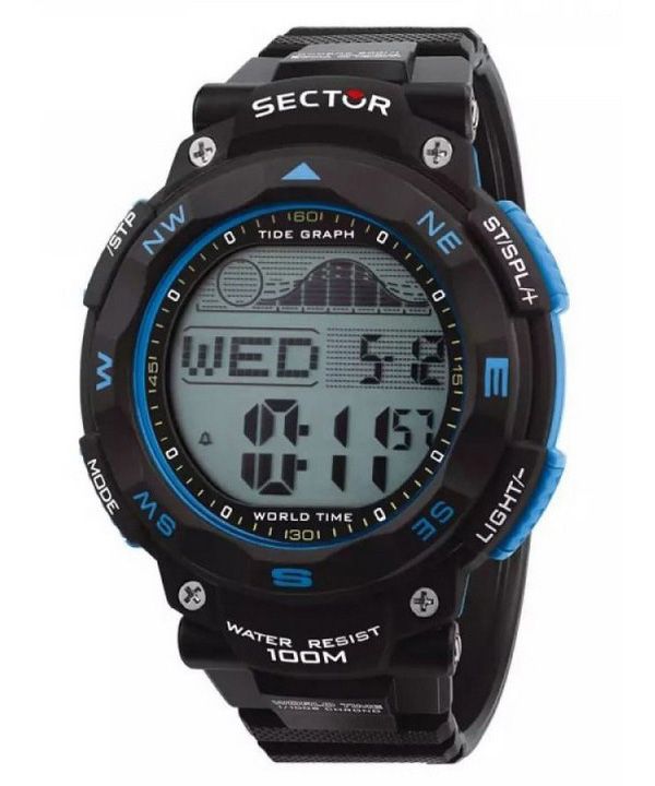 Sector EX-35 Digital Black Dial Quartz R3251534002 100M Mens Watch