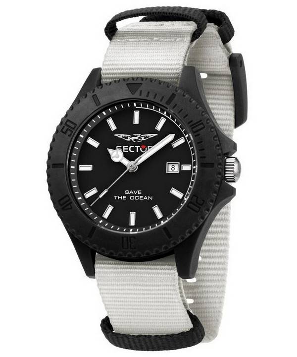 Sector Save The Ocean Black Sunray Dial Quartz R3251539003 Men's Watch