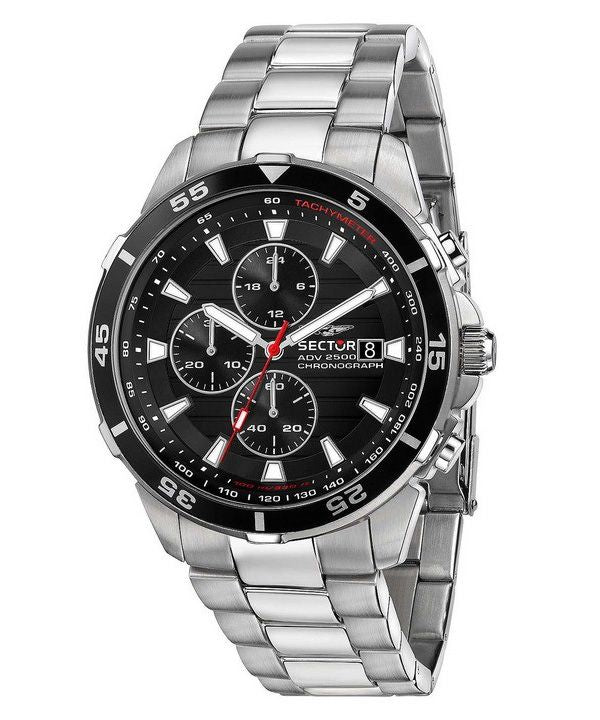 Sector ADV2500 Chronograph Stainless Steel Black Dial Quartz R3273643003 100M Mens Watch