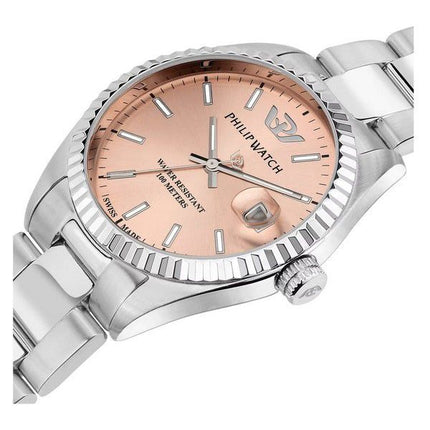 Philip Watch Caribe Urban Stainless Steel Pink Dial Quartz R8253597587 100M Womens Watch