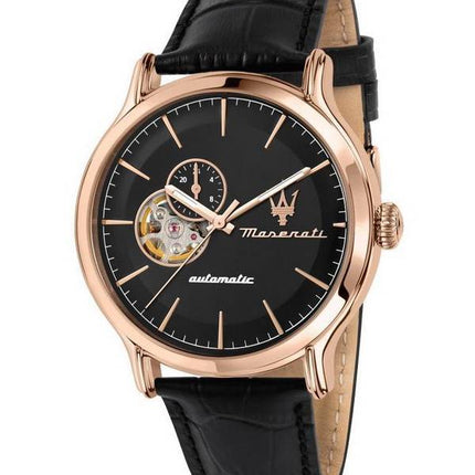 Maserati Epoca Black Open Heart Dial Automatic R8821118009 100M Men's Watch