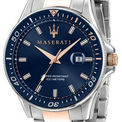 Maserati Sfida Blue Dial Two Tone Stainless Steel Quartz R8853140003 100M Mens Watch