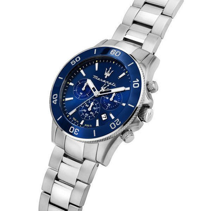 Maserati Competizione Chronograph Stainless Steel Blue Dial Quartz R8873600002 100M Men's Watch