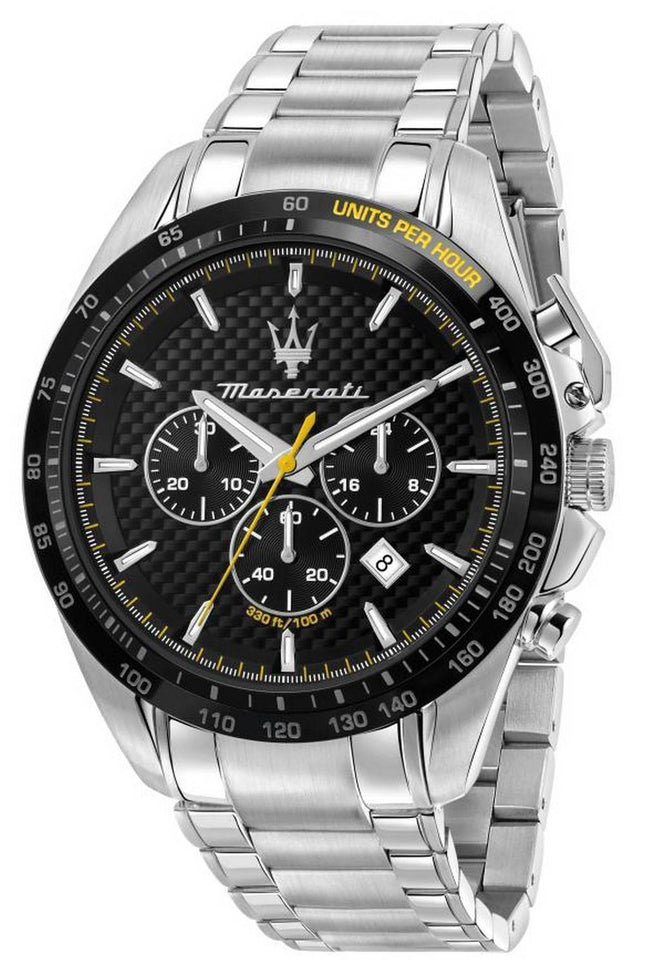 Maserati Traguardo Chronograph Black Dial Stainless Steel Quartz R8873612042 100M Mens Watch