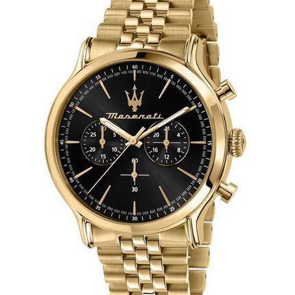 Maserati Epoca Gold Tone Chronograph Black Dial Quartz R8873618023 100M Men's Watch