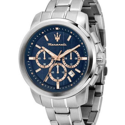 Maserati Successo Chronograph Stainless Steel Blue Dial Quartz R8873621037 Men's Watch