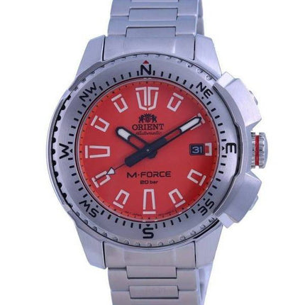 Orient M-Force Orange Dial Stainless Steel Automatic Divers RA-AC0N02Y10B 200M Mens Watch