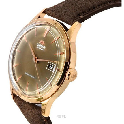 Orient Bambino Version 4 Leather Strap Bronze Dial Automatic RA-AC0P04Y10B Men's Watch