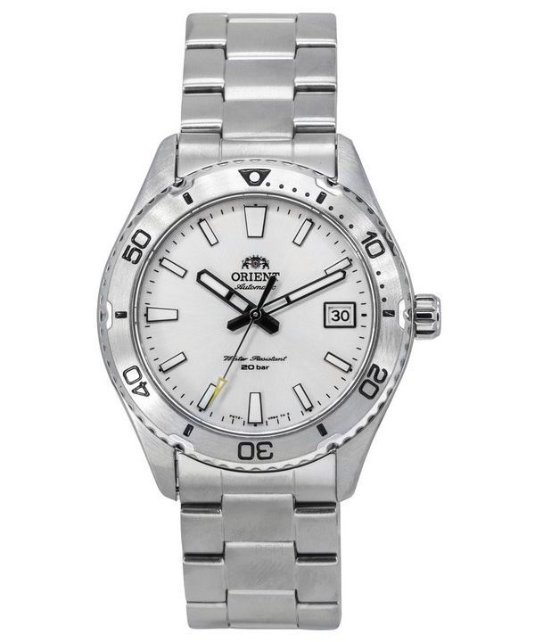 Orient Sports Mako Stainless Steel White Dial Automatic Diver's RA-AC0Q03S10B RA-AC0Q03S30B 200M Men's Watch