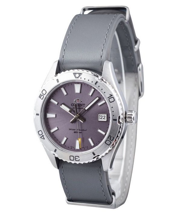 Orient Sports Leather Strap Lilac Dial Automatic Diver's RA-AC0Q07V10B RA-AC0Q07V30B 200M Men's Watch