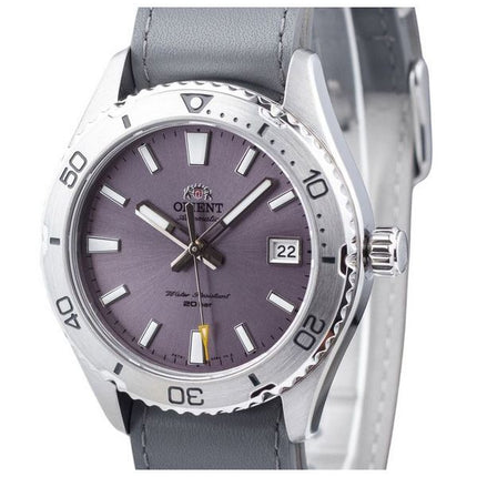 Orient Sports Leather Strap Lilac Dial Automatic Diver's RA-AC0Q07V10B RA-AC0Q07V30B 200M Men's Watch