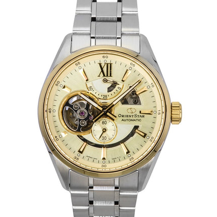 Orient Star Contemporary Stainless Steel Skeleton Champagne Dial Automatic RE-AV0124G 100M Men's Watch