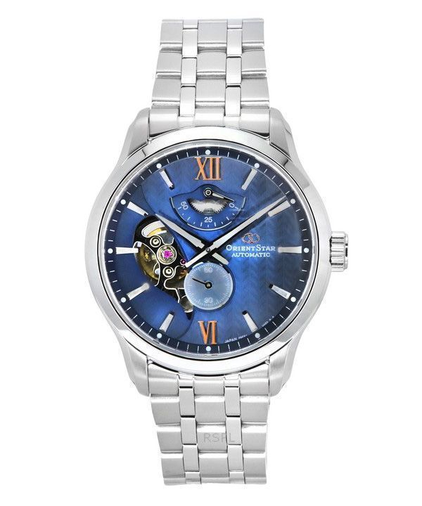 Orient Star Contemporary Stainless Steel Blue Dial Automatic RE-AV0B08L00B 100M Men's Watch