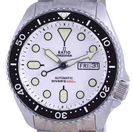 Ratio FreeDiver White Dial Sapphire Crystal Stainless Steel Automatic RTA109 200M Men's Watch