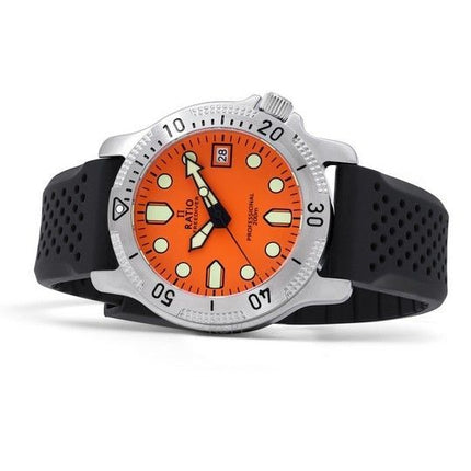 Ratio FreeDiver Professional Sapphire Orange Dial Quartz RTF025 200M Men's Watch