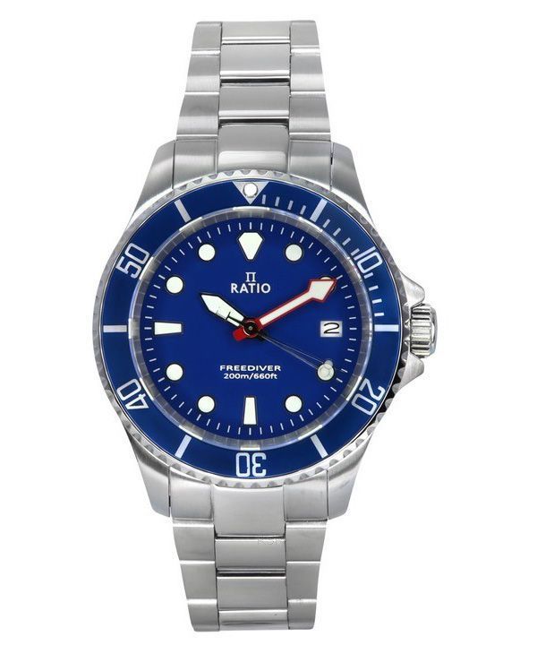 Ratio FreeDiver Sapphire Stainless Steel Blue Dial Quartz RTF033 200M Men's Watch