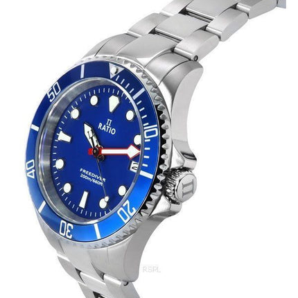 Ratio FreeDiver Sapphire Stainless Steel Blue Dial Quartz RTF033 200M Men's Watch