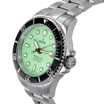 Ratio FreeDiver Sapphire Stainless Steel Green Dial Automatic RTF049 200M Mens Watch