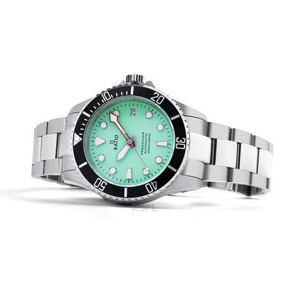 Ratio FreeDiver Sapphire Stainless Steel Green Dial Automatic RTF049 200M Mens Watch