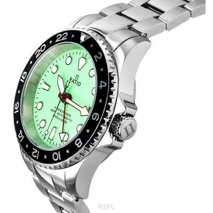 Ratio FreeDiver GMT Series Sapphire Stainless Steel Green Dial Automatic RTF059 200M Men's Watch