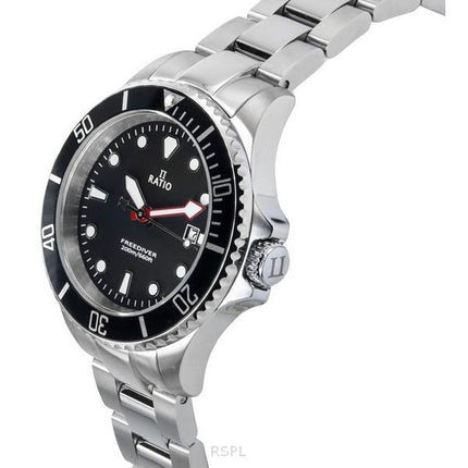 Ratio FreeDiver Sapphire Stainless Steel Black Dial Quartz RTFL800 200M Women's Watch