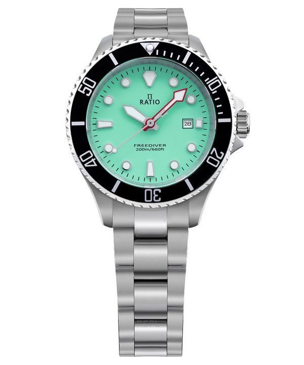 Ratio FreeDiver Sapphire Stainless Steel Green Dial Quartz RTFL805 200M Women's Watch